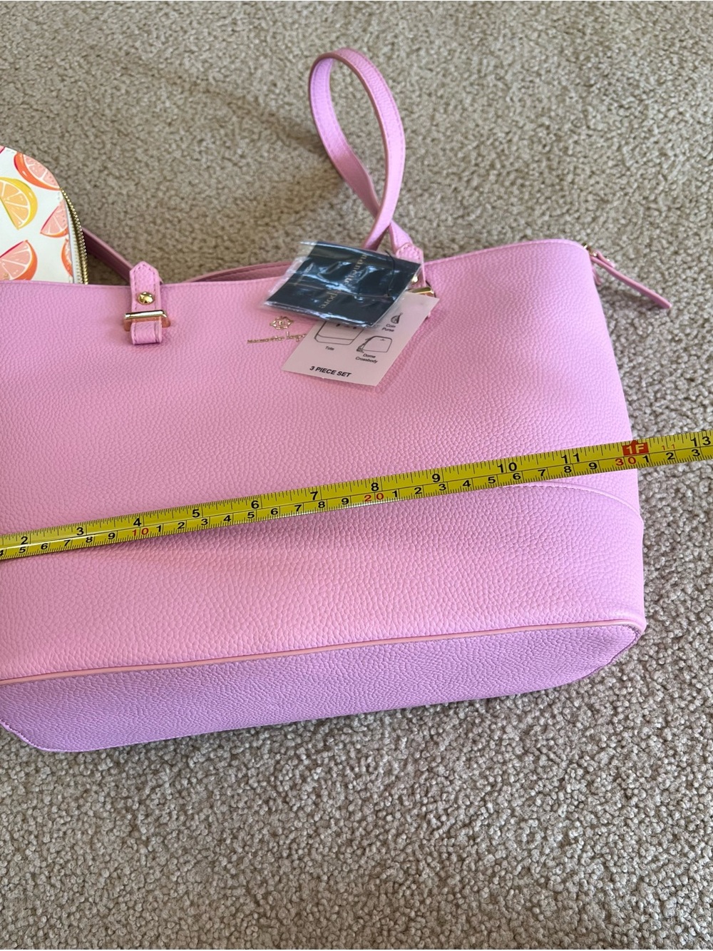 Nanette Lepore Fondant Pink Pebbled Tote-3 Piece Set NWT - Picture 5 of 15